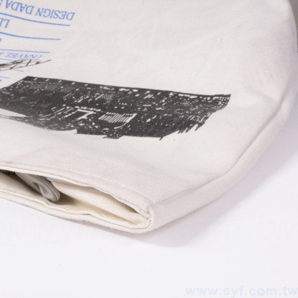 帆布袋-類帆布材質-雙色印刷-T型帆布包加拉鍊