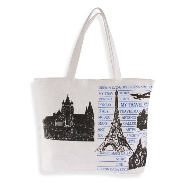 帆布袋-類帆布材質-雙色印刷-T型帆布包加拉鍊