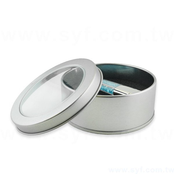 開窗扁圓盒-馬口鐵禮物盒-可加印LOGO或刻字