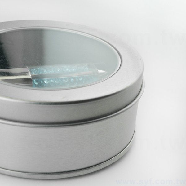 開窗扁圓盒-馬口鐵禮物盒-可加印LOGO或刻字