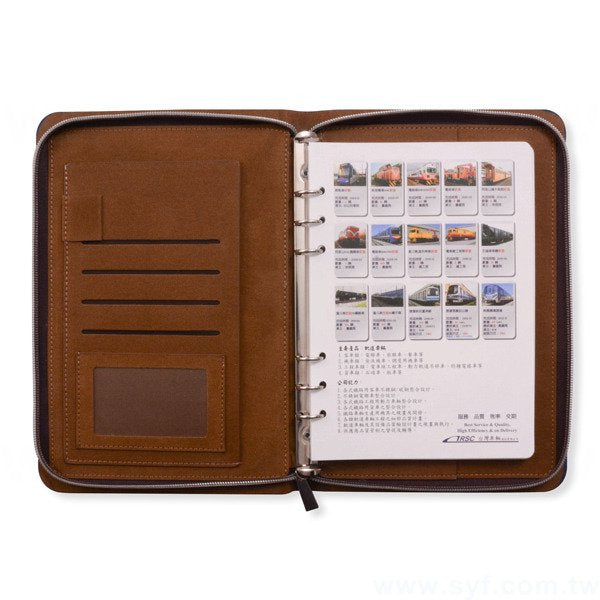 極簡典雅工商日誌-拉鍊包活頁筆記本-可訂製內頁及客製化加印LOGO