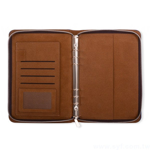 極簡典雅工商日誌-拉鍊包活頁筆記本-可訂製內頁及客製化加印LOGO