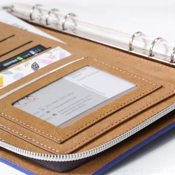 極簡典雅工商日誌-拉鍊包活頁筆記本-可訂製內頁及客製化加印LOGO