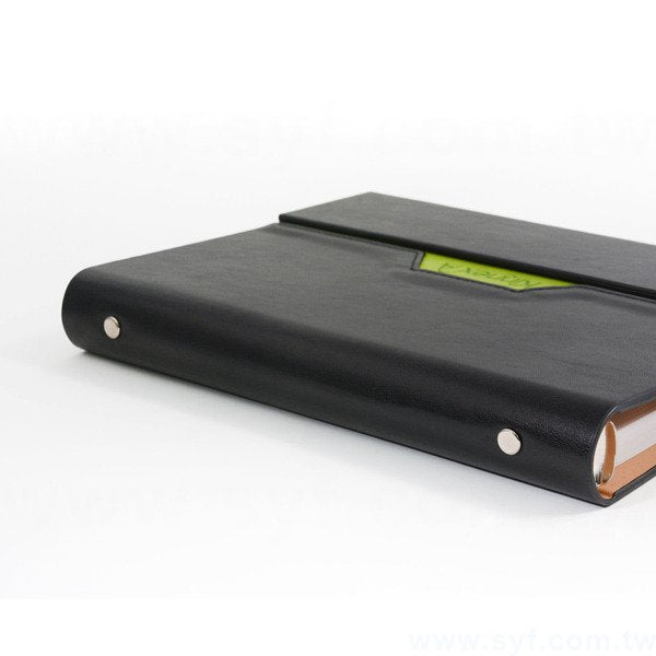 活潑跳色工商日誌-三折式磁扣活頁筆記本-可訂製內頁及客製化加印LOGO