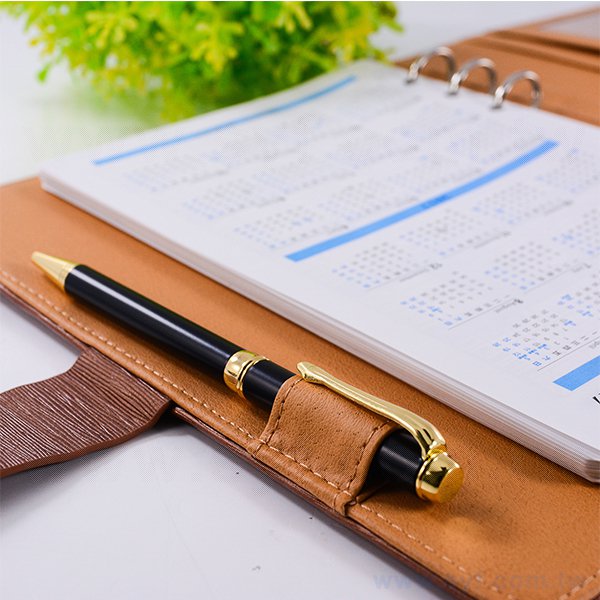 極簡壓紋工商日誌-磁扣式活頁筆記本