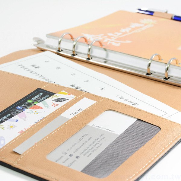 經典拼接工商日誌-磁扣式活頁筆記本-可訂製內頁及客製化加印LOGO