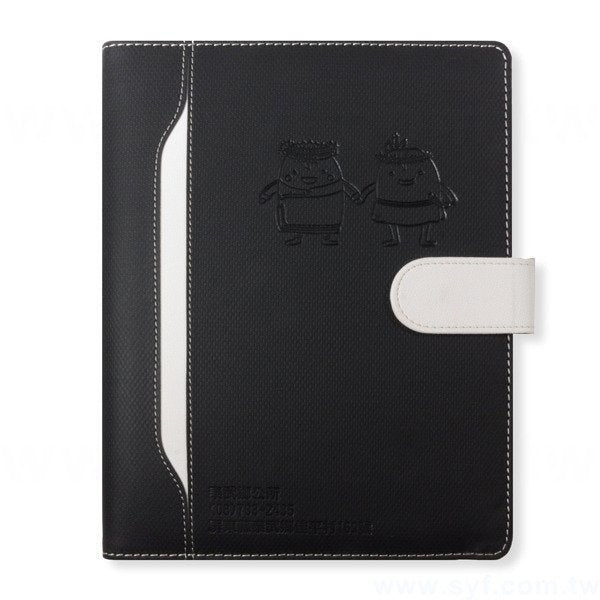 經典拼接工商日誌-磁扣式活頁筆記本-可訂製內頁及客製化加印LOGO