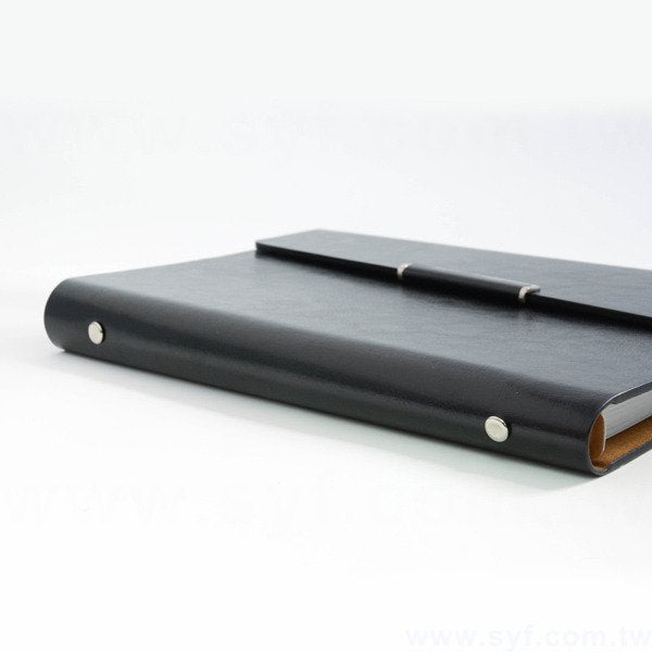 紳士簡約工商日誌-三折式磁扣活頁筆記本-可訂製內頁及客製化加印LOGO