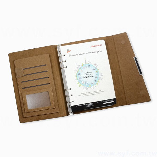 紳士簡約工商日誌-三折式磁扣活頁筆記本-可訂製內頁及客製化加印LOGO