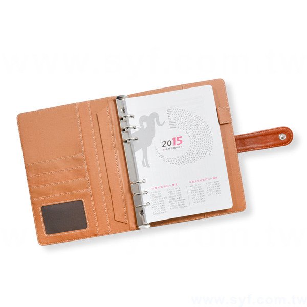 經典拼接工商日誌-子母扣式活頁筆記本-可訂製內頁及客製化加印LOGO