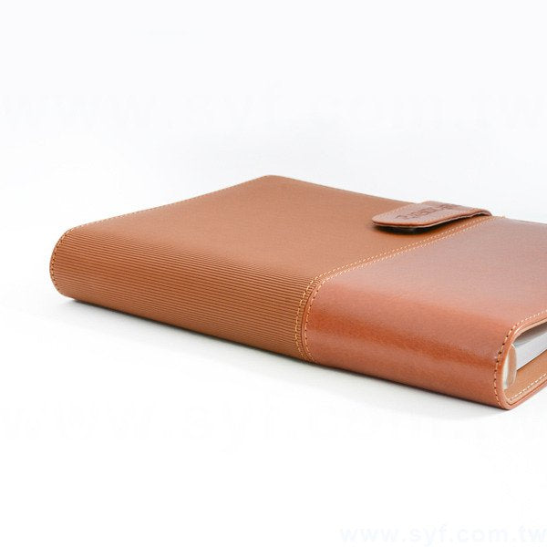 經典拼接工商日誌-子母扣式活頁筆記本-可訂製內頁及客製化加印LOGO