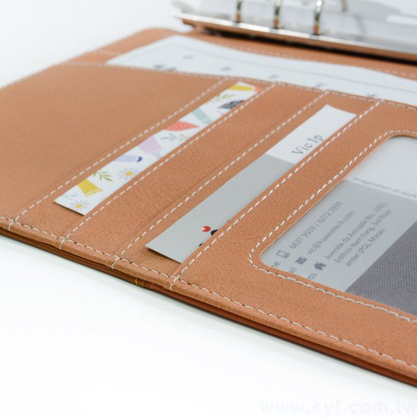 經典拼接工商日誌-子母扣式活頁筆記本-可訂製內頁及客製化加印LOGO