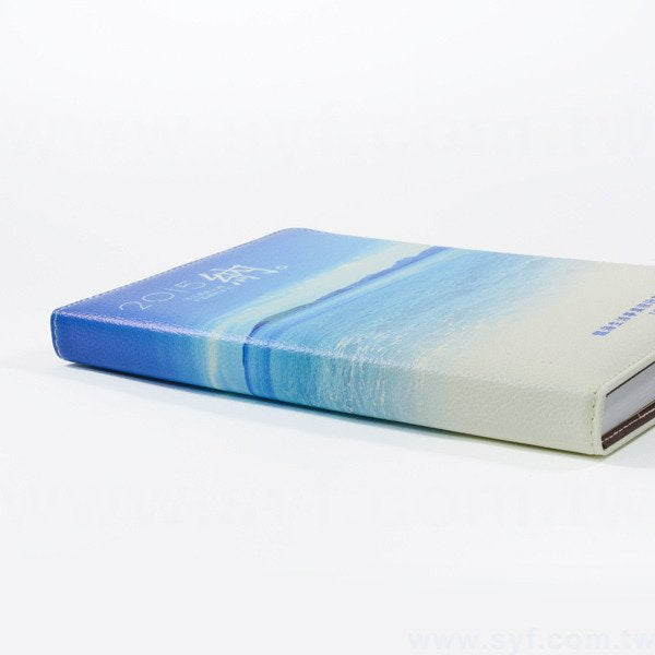 經典皮紋工商日誌-翻開式平裝萬用手冊-可訂製內頁及客製化加印LOGO