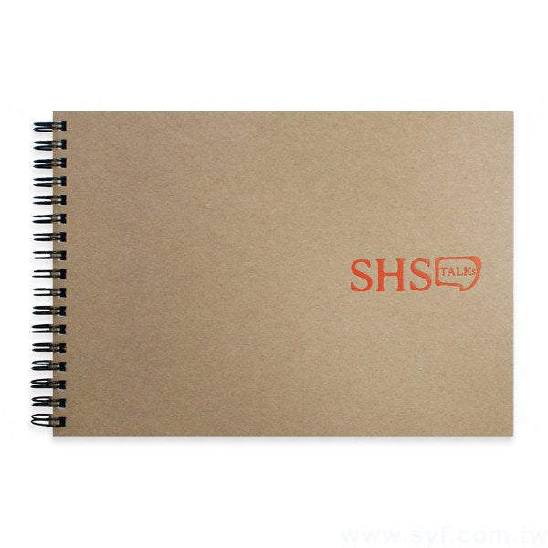 經典復古牛皮紙環裝筆記本-左翻式線圈記事本-可訂製內頁及客製化加印LOGO