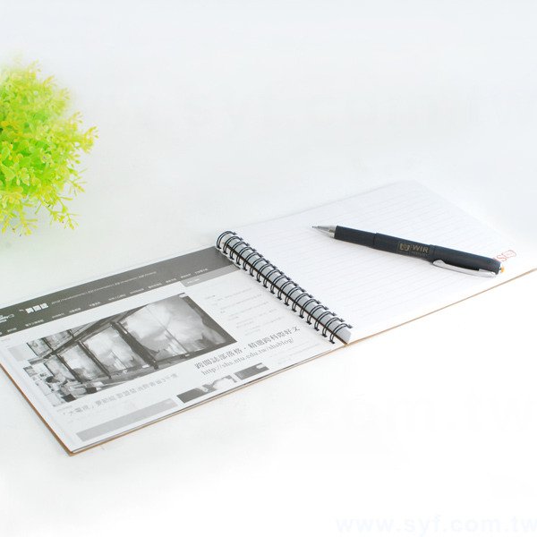 經典復古牛皮紙環裝筆記本-左翻式線圈記事本-可訂製內頁及客製化加印LOGO