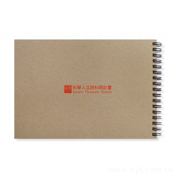 經典復古牛皮紙環裝筆記本-左翻式線圈記事本-可訂製內頁及客製化加印LOGO