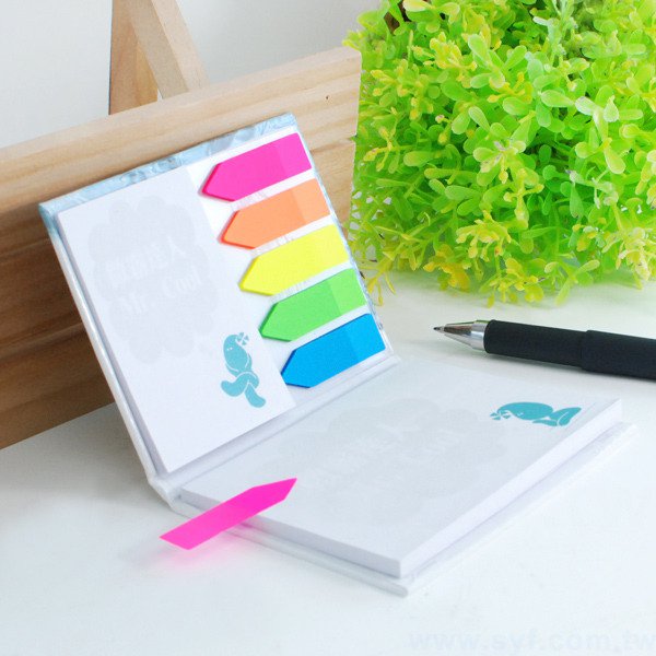 硬殼封面便利貼-三合一n次貼可印刷-封面單面彩色上亮膜