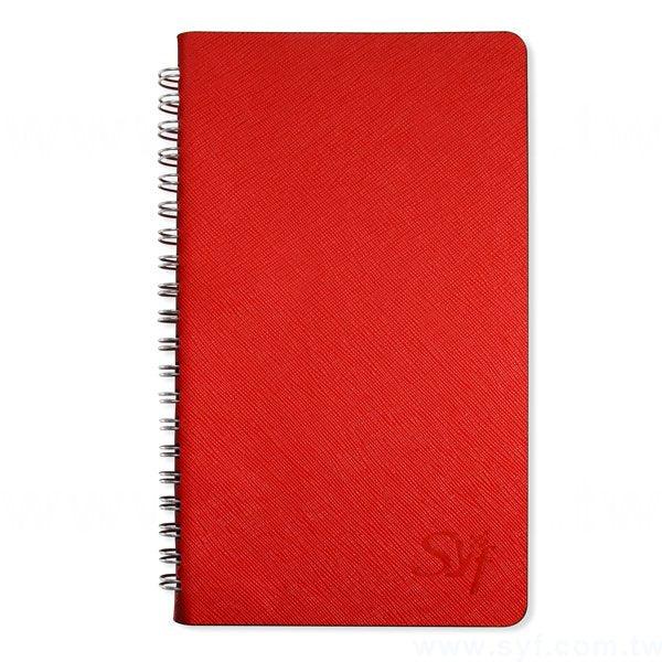 精緻高雅壓紋環裝工商日誌-48K十字紋線圈記事本-可訂製內頁及客製化加印LOGO