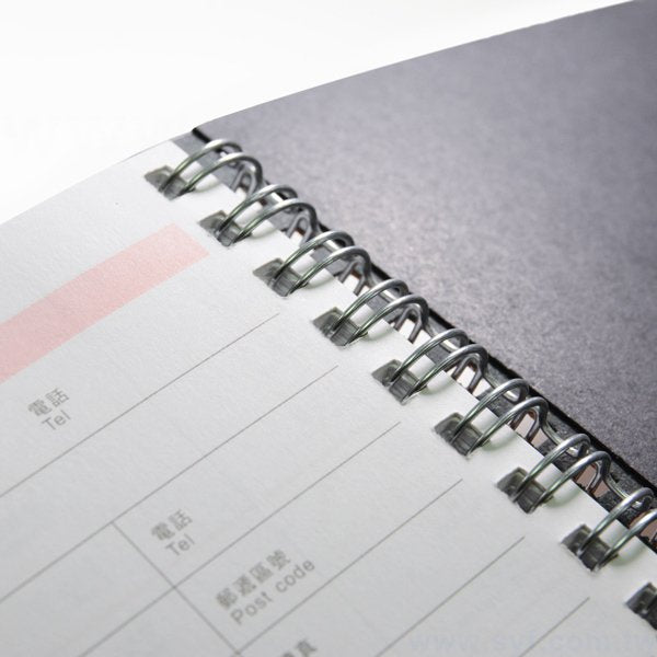 精緻高雅壓紋環裝工商日誌-48K十字紋線圈記事本-可訂製內頁及客製化加印LOGO