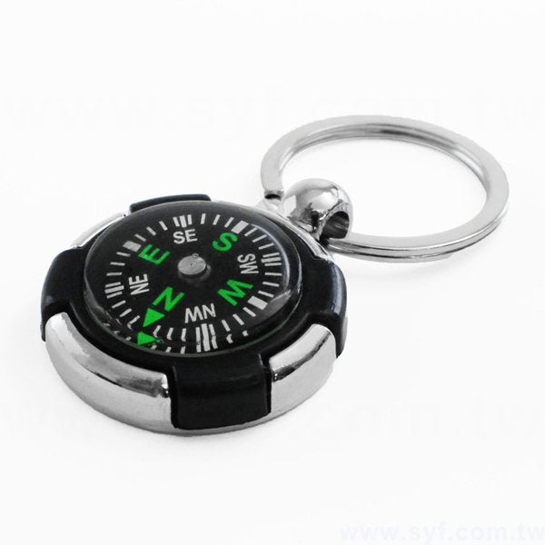 指南針鑰匙圈-金屬雷射雕刻-可加LOGO客製化印刷