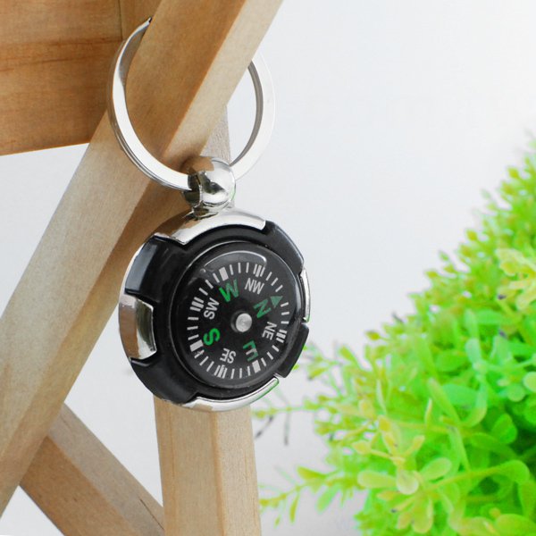指南針鑰匙圈-金屬雷射雕刻-可加LOGO客製化印刷