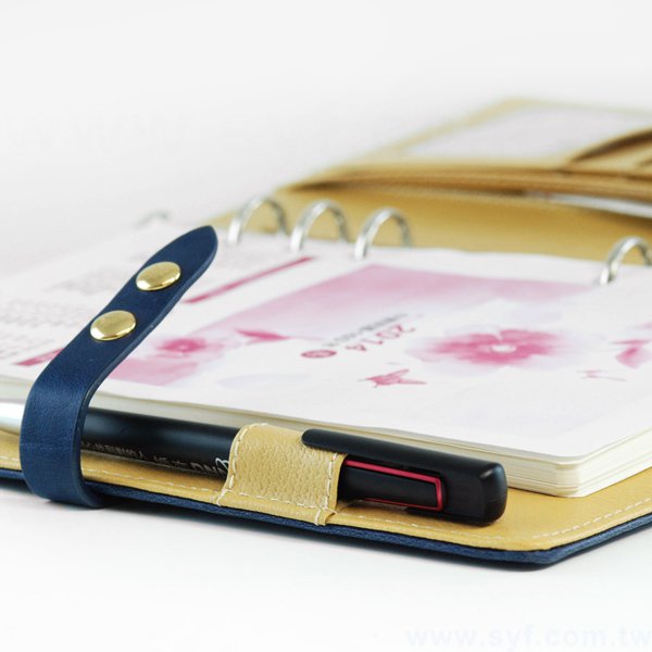 創意古典工商日誌-子母扣式活頁筆記本本-可訂製內頁及客製化加印LOGO