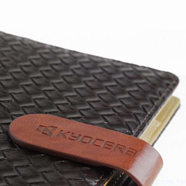 時尚編織紋工商日誌-磁扣式扣環活頁筆記本-可訂製內頁及客製化加印LOGO