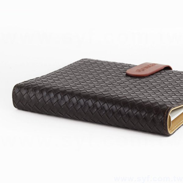 時尚編織紋工商日誌-磁扣式扣環活頁筆記本-可訂製內頁及客製化加印LOGO