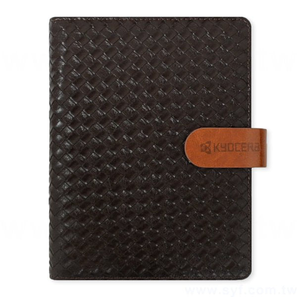 時尚編織紋工商日誌-磁扣式扣環活頁筆記本-可訂製內頁及客製化加印LOGO