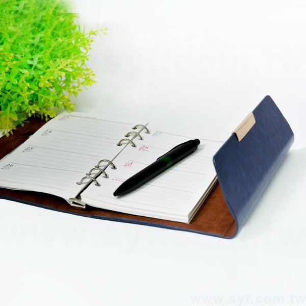 極簡典雅工商日誌-三折式磁扣活頁筆記本-可訂製內頁及客製化加印LOGO