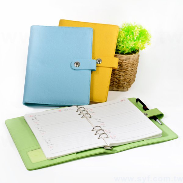 精緻印花工商日誌-磁扣式活頁筆記本-可訂製內頁及客製化加印LOGO