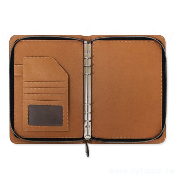 精緻壓花工商日誌-拉鍊包活頁筆記本-可訂製內頁及客製化加印LOGO