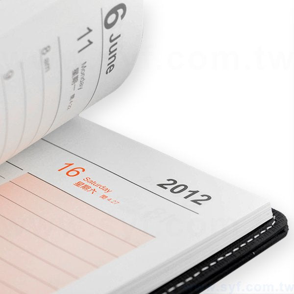 經典拼接工商日誌-翻開式平裝萬用手冊-可訂製內頁及客製化加印LOGO