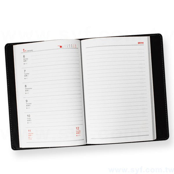 經典拼接工商日誌-翻開式平裝萬用手冊-可訂製內頁及客製化加印LOGO