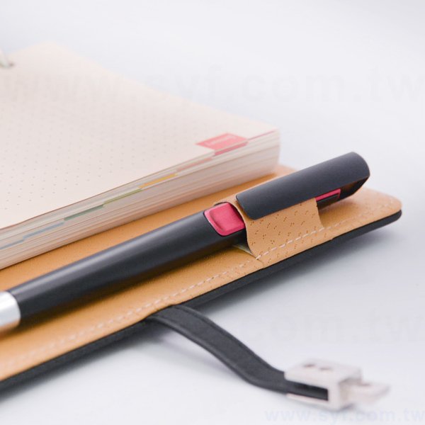 經典線條工商日誌-按壓式方扣活頁筆記本-可訂製內頁及客製化加印LOGO