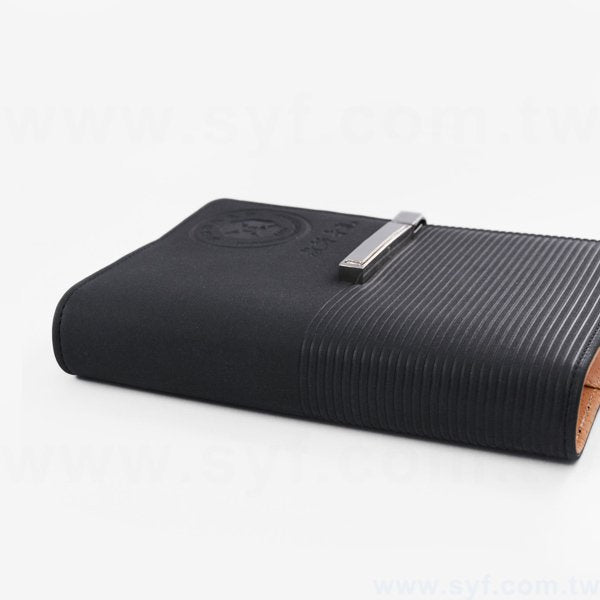 經典線條工商日誌-按壓式方扣活頁筆記本-可訂製內頁及客製化加印LOGO