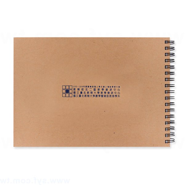 簡約時尚牛皮紙環裝筆記本-左翻橫式線圈記事本-可訂製內頁及客製化加印LOGO
