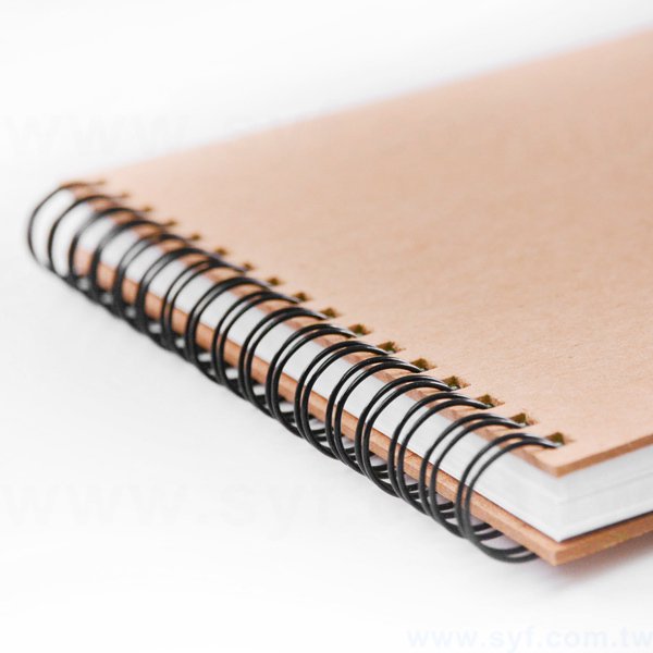簡約時尚牛皮紙環裝筆記本-左翻橫式線圈記事本-可訂製內頁及客製化加印LOGO