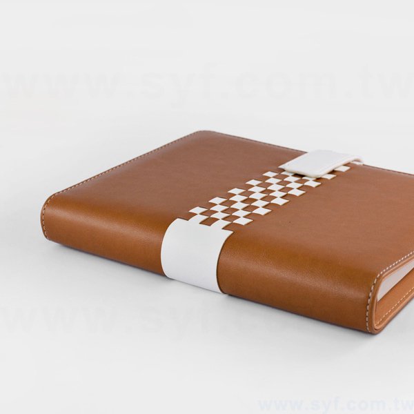 獨特編織紋工商日誌-磁扣式扣環活頁萬用手冊-可訂製內頁及客製化加印LOGO