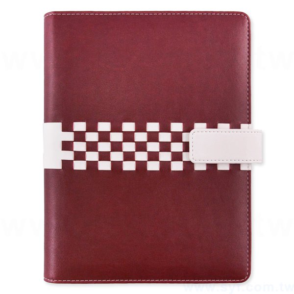 獨特編織紋工商日誌-磁扣式扣環活頁萬用手冊-可訂製內頁及客製化加印LOGO