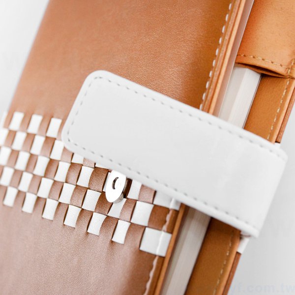 獨特編織紋工商日誌-磁扣式扣環活頁萬用手冊-可訂製內頁及客製化加印LOGO