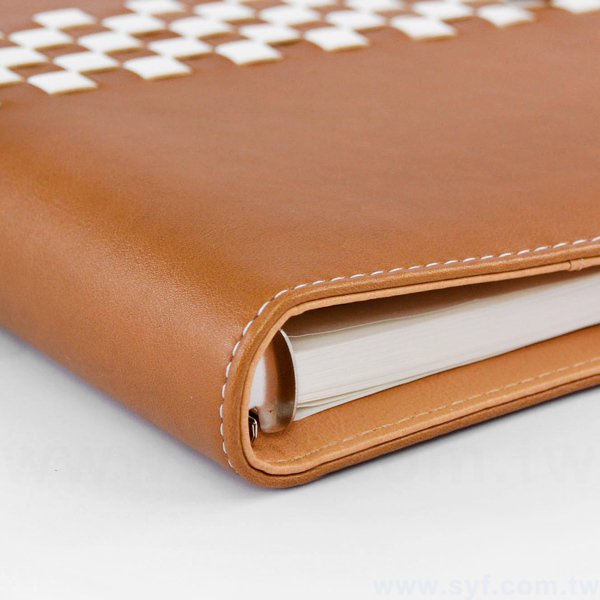 獨特編織紋工商日誌-磁扣式扣環活頁萬用手冊-可訂製內頁及客製化加印LOGO