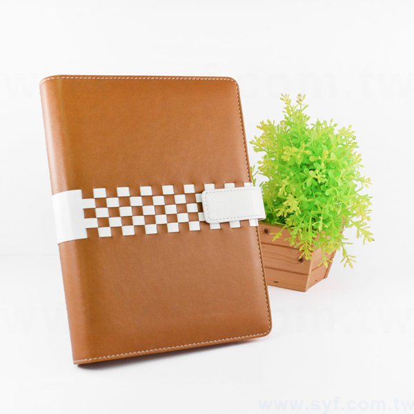 獨特編織紋工商日誌-磁扣式扣環活頁萬用手冊-可訂製內頁及客製化加印LOGO