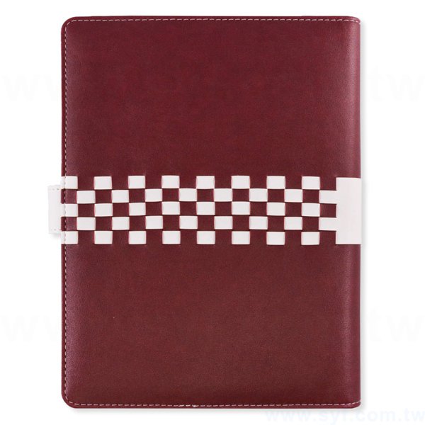 獨特編織紋工商日誌-磁扣式扣環活頁萬用手冊-可訂製內頁及客製化加印LOGO