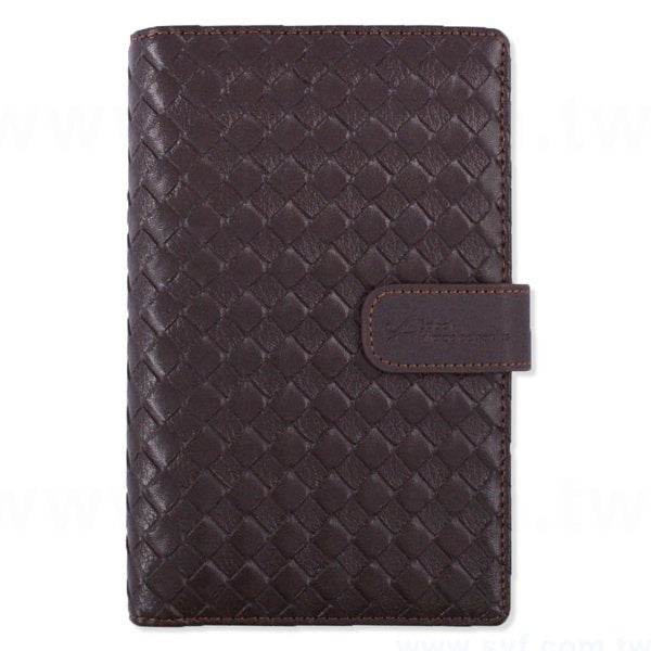 時尚編織紋工商日誌-磁扣式扣環活頁筆記本-可訂製內頁及客製化加印LOGO