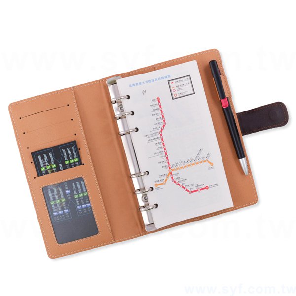 時尚編織紋工商日誌-磁扣式扣環活頁筆記本-可訂製內頁及客製化加印LOGO