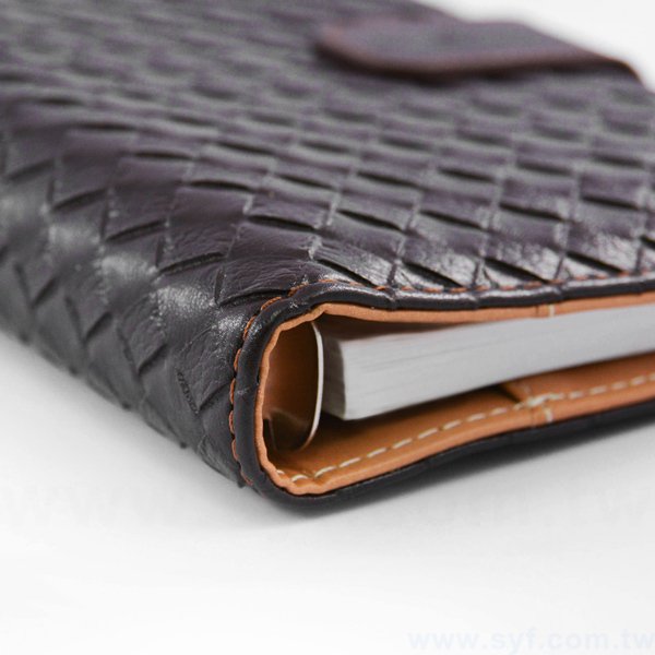 時尚編織紋工商日誌-磁扣式扣環活頁筆記本-可訂製內頁及客製化加印LOGO