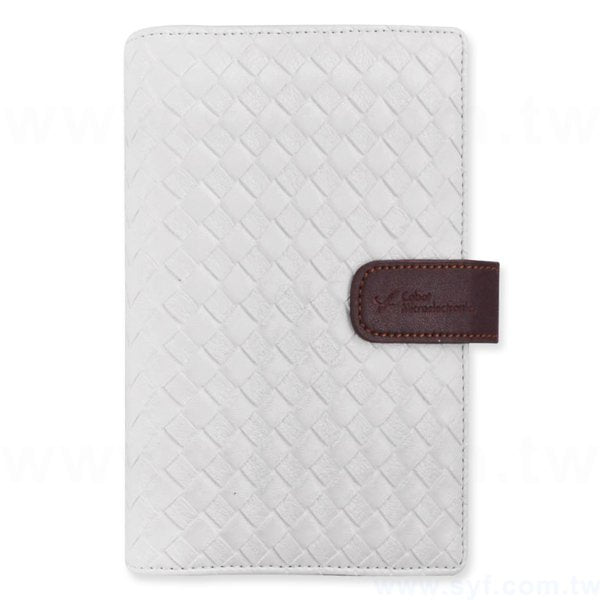 時尚編織紋工商日誌-磁扣式扣環活頁筆記本-可訂製內頁及客製化加印LOGO