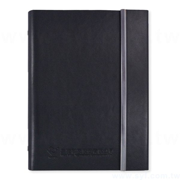紳士簡約工商日誌-三折式磁扣活頁筆記本-可訂製內頁及客製化加印LOGO