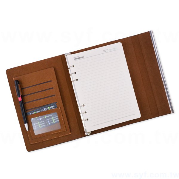 紳士簡約工商日誌-三折式磁扣活頁筆記本-可訂製內頁及客製化加印LOGO